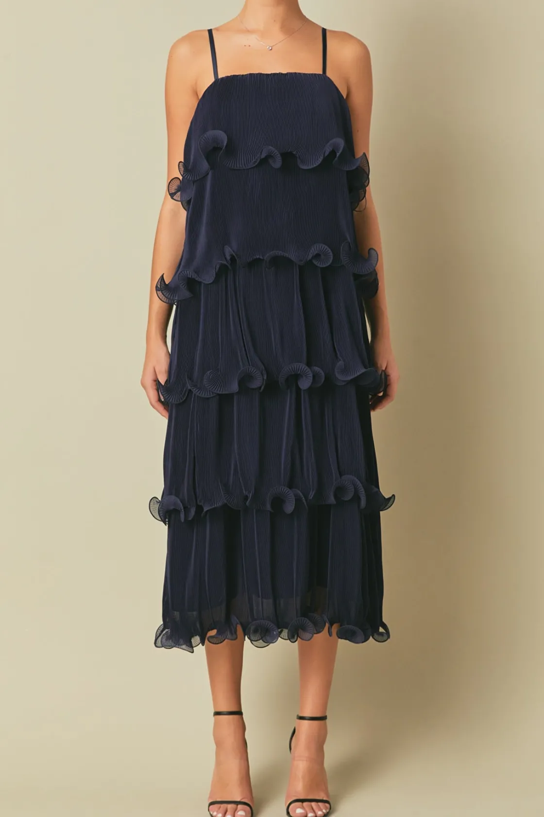 endless_rose__pleated_tie_5.webp ENDLESS ROSE Tops*- Pleated Tiered Long Dress