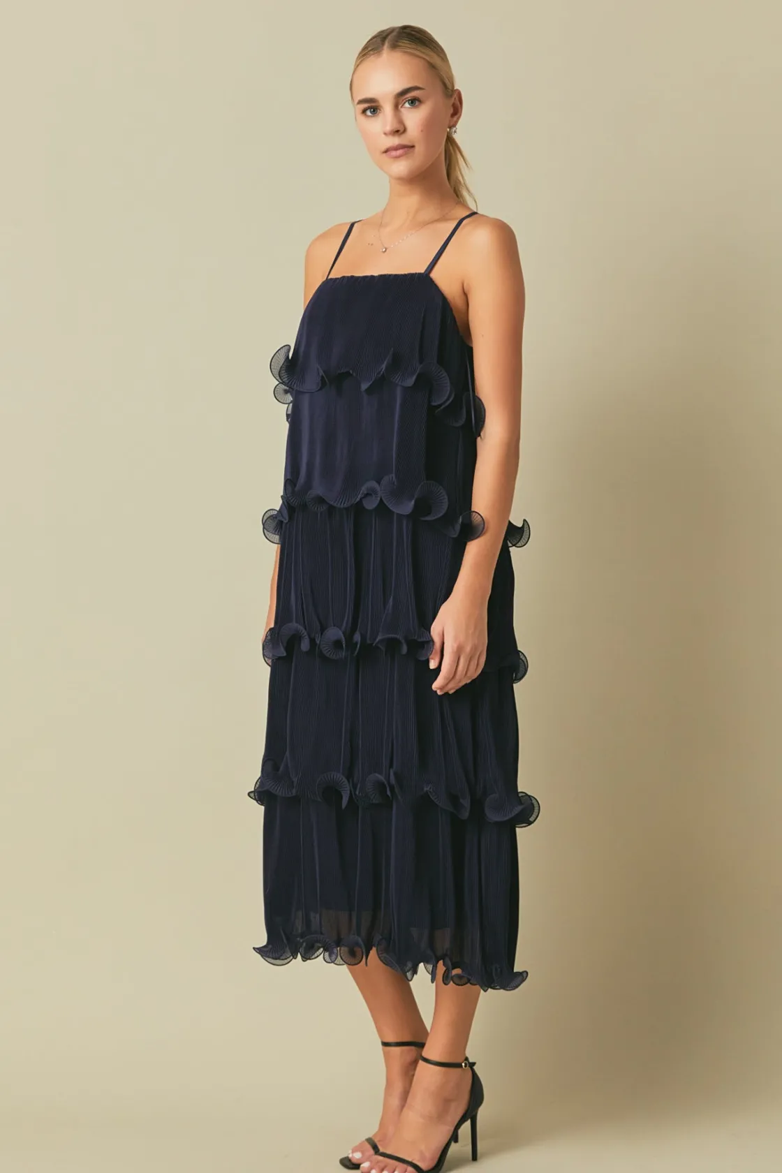 endless_rose__pleated_tie_6.webp ENDLESS ROSE Tops*- Pleated Tiered Long Dress