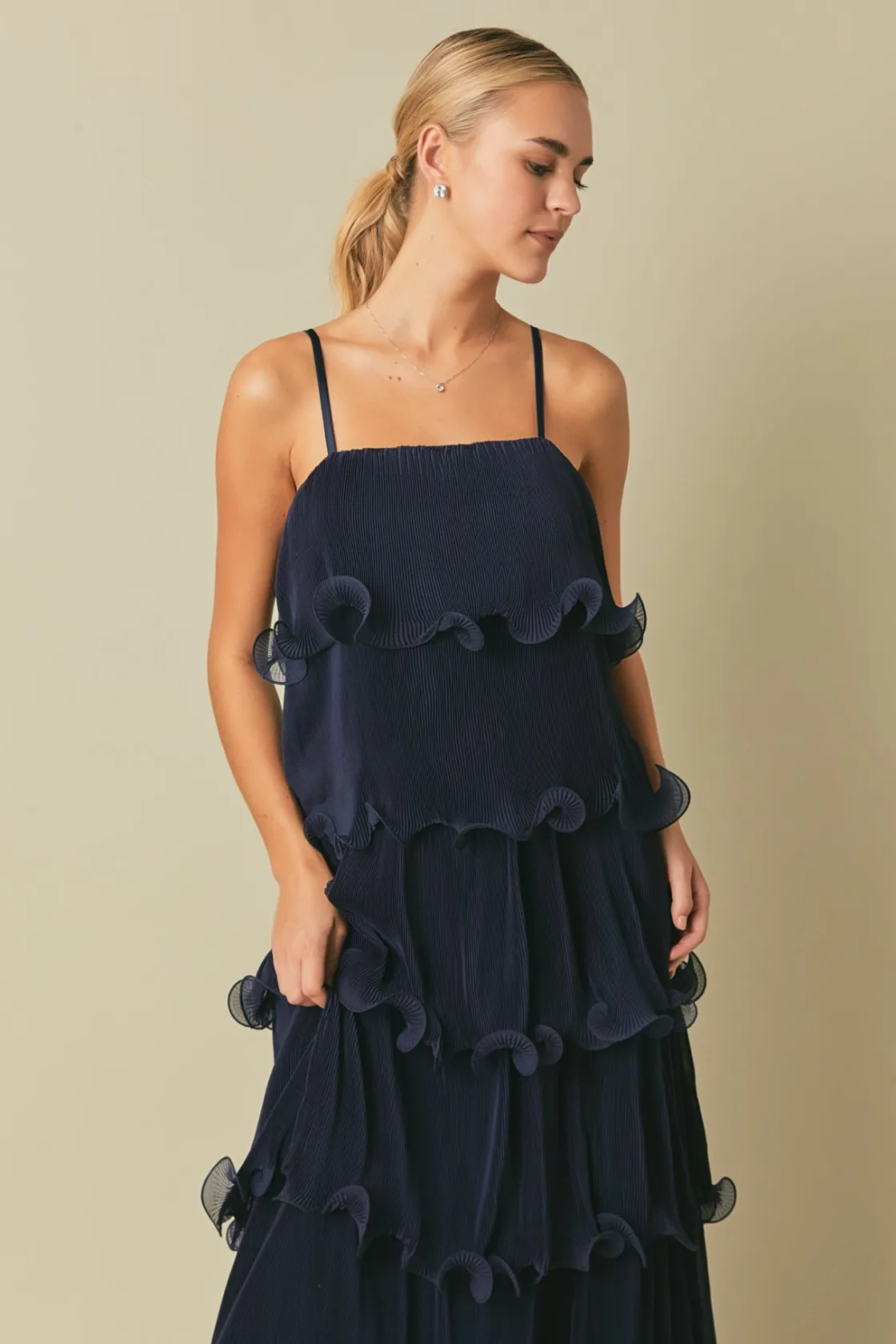 endless_rose__pleated_tie_8.webp ENDLESS ROSE Tops*- Pleated Tiered Long Dress