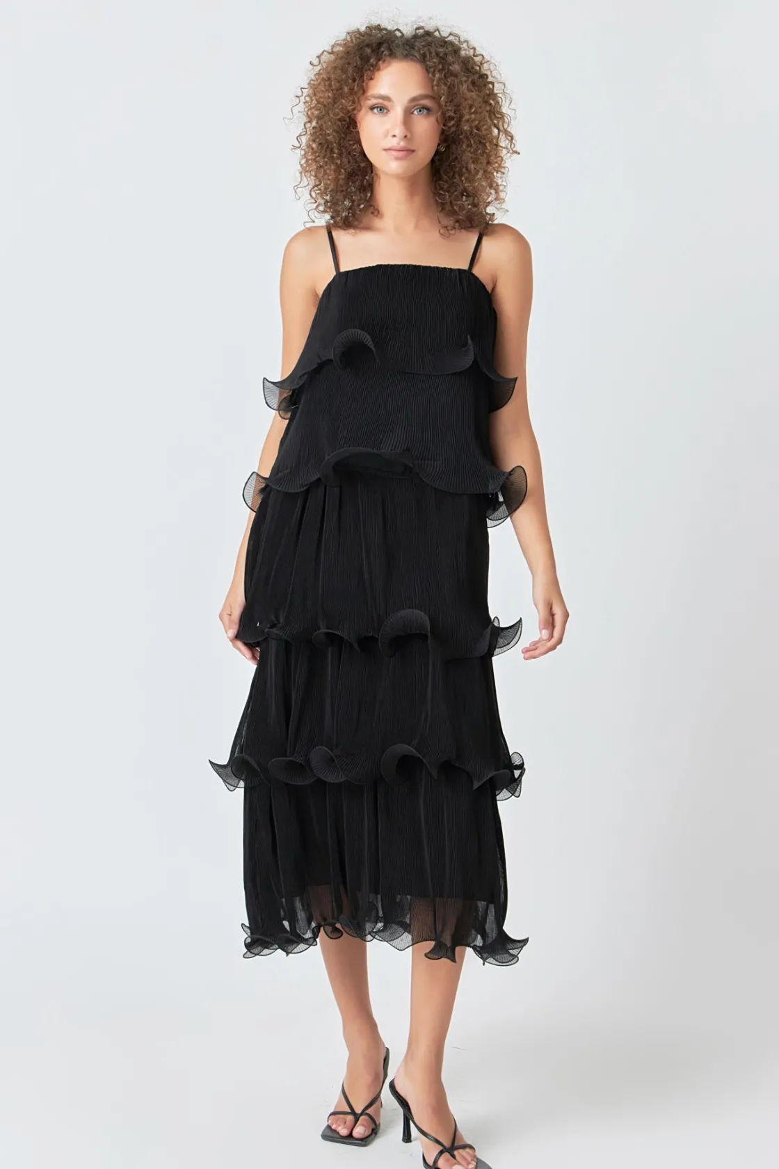 endless_rose__pleated_tie_9.webp ENDLESS ROSE Tops*- Pleated Tiered Long Dress
