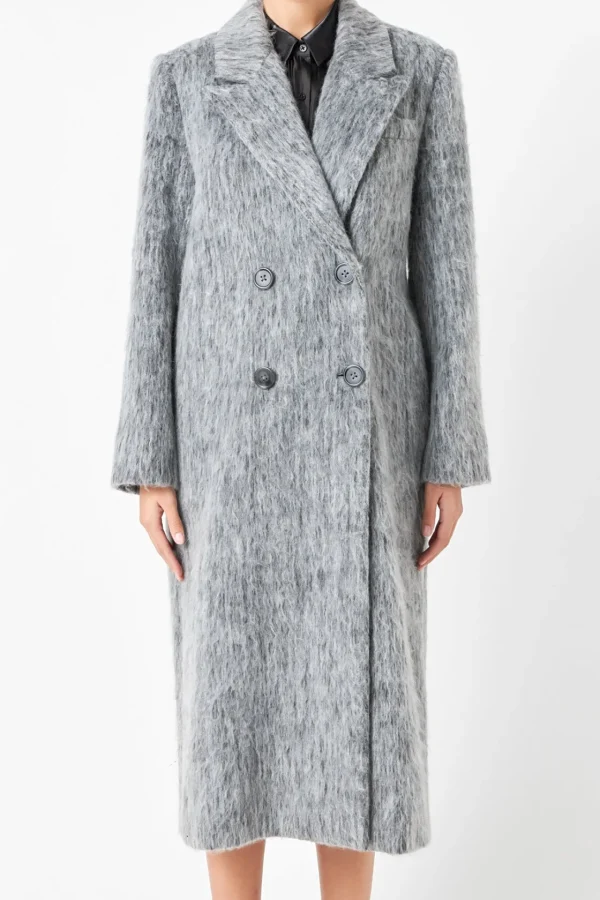 ENDLESS ROSE Tops*- Power Tailored Long Coat GREY