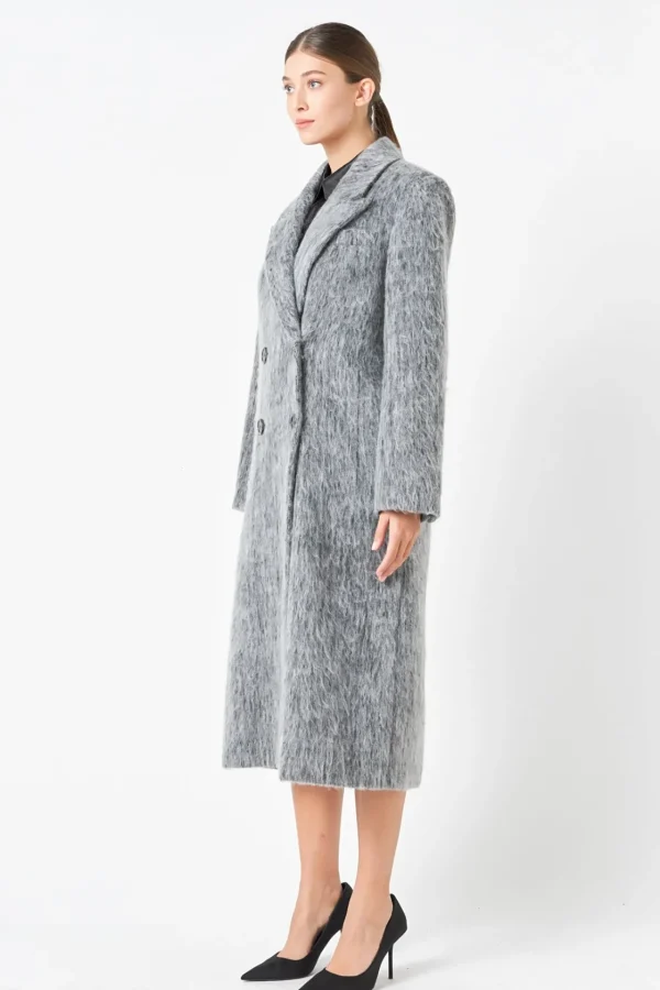 ENDLESS ROSE Tops*- Power Tailored Long Coat GREY