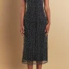 ENDLESS ROSE Tops*- Premium Pearl Beaded Maxi Dress BLACK/IVORYCOMBO