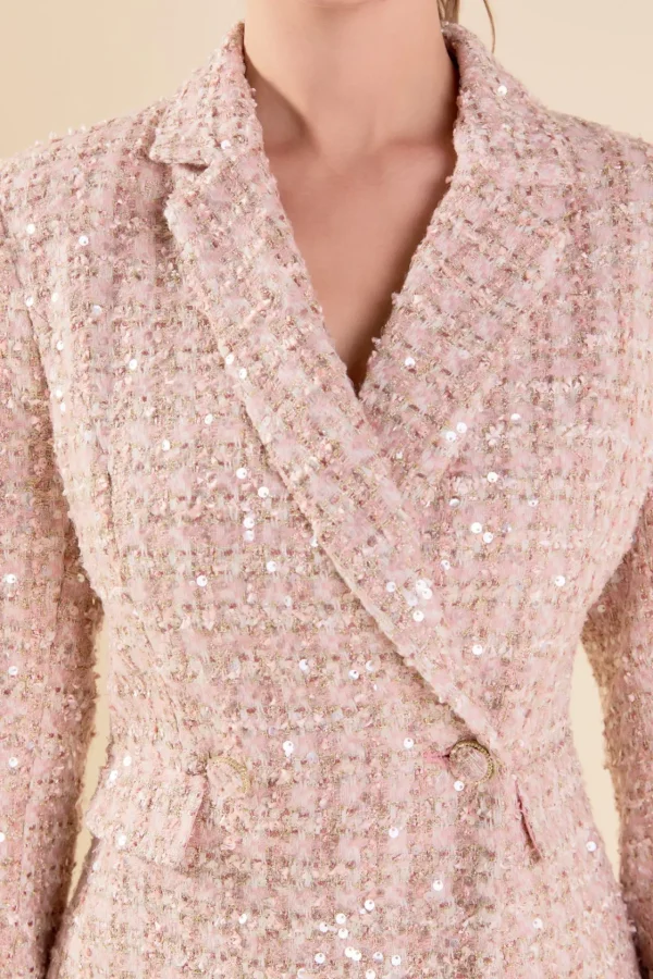 ENDLESS ROSE Tops*- Premium Sequins Tweed Romper