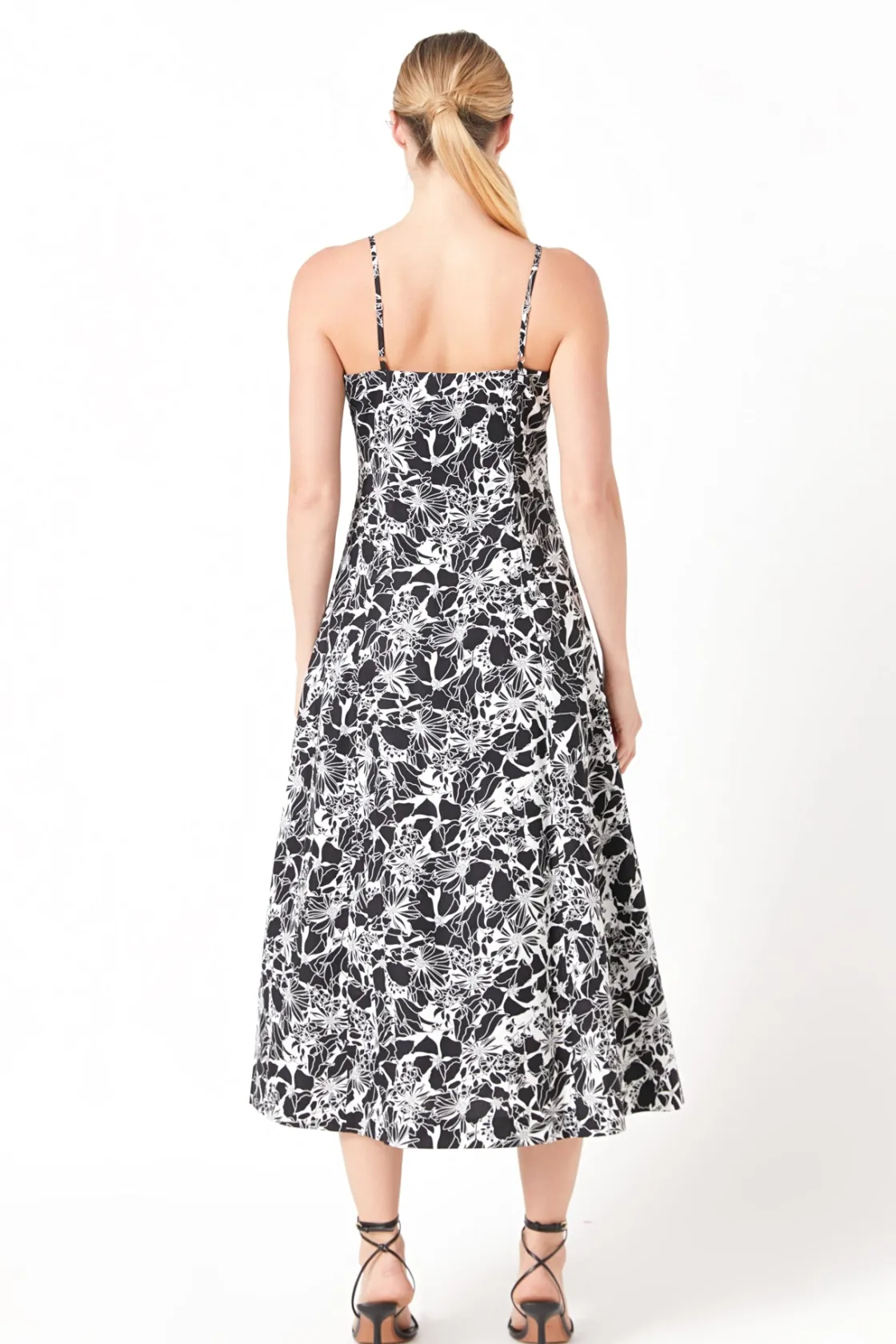 endless_rose__printed_cot_2.webp ENDLESS ROSE Tops*- Printed Cotton Maxi Dress BLACK/WHITE