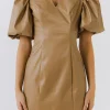 ENDLESS ROSE Tops*- PU Fitted Mini Dress
