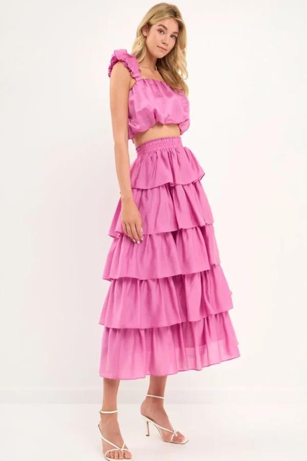 ENDLESS ROSE Tops*- Puff Sleeve Cropped Top