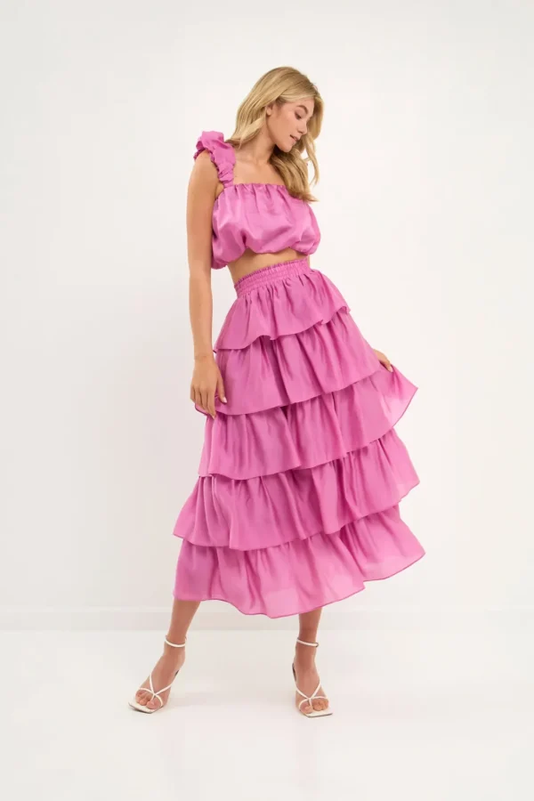 ENDLESS ROSE Tops*- Puff Sleeve Cropped Top