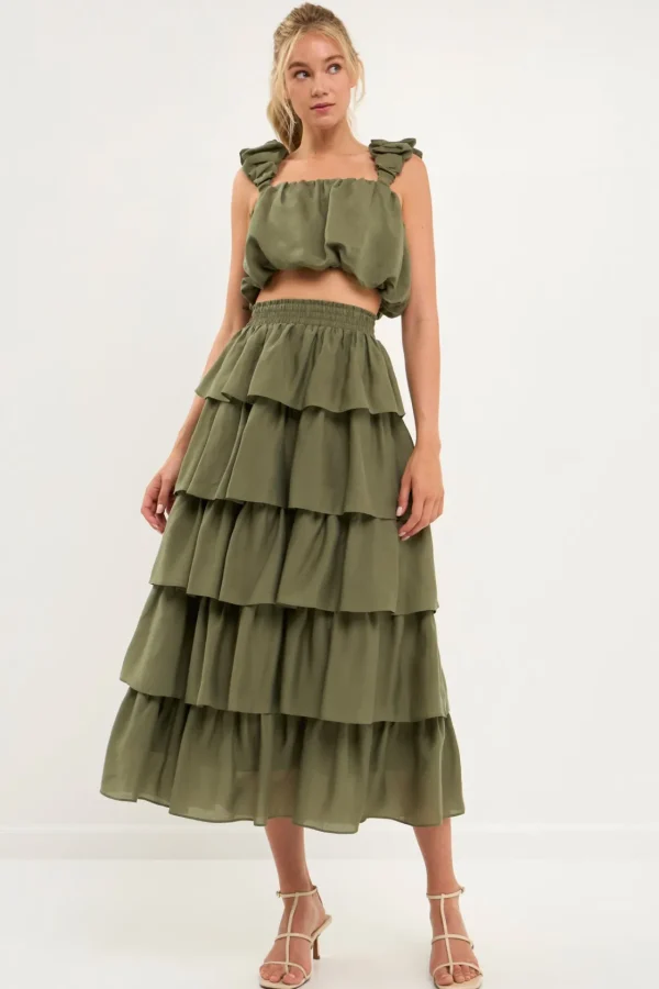 ENDLESS ROSE Tops*- Puff Sleeve Cropped Top