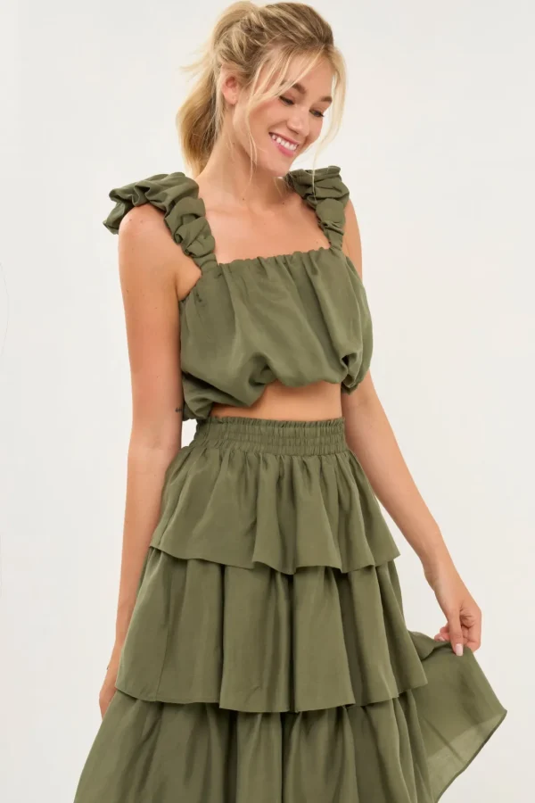 ENDLESS ROSE Tops*- Puff Sleeve Cropped Top