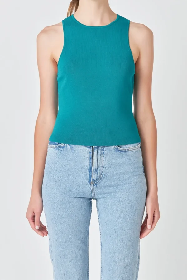 ENDLESS ROSE Tops*- Racerback Knit Tank