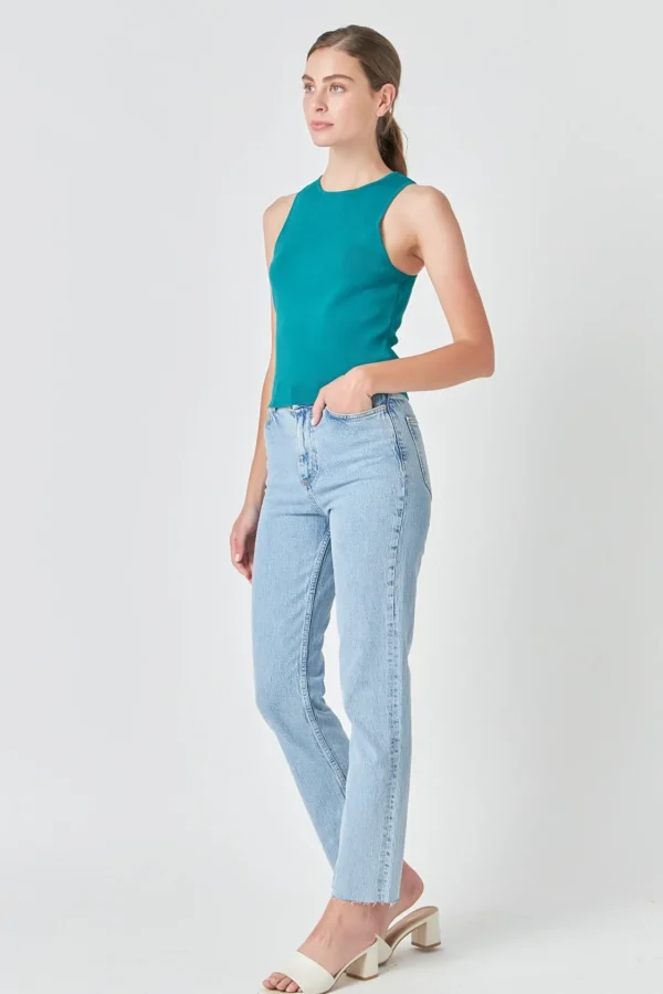 ENDLESS ROSE Tops*- Racerback Knit Tank