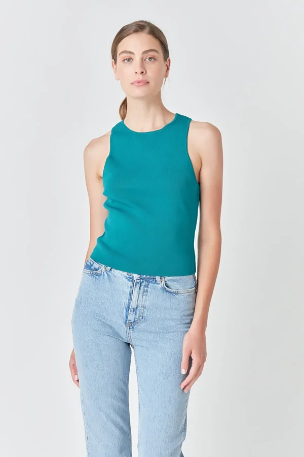 ENDLESS ROSE Tops*- Racerback Knit Tank