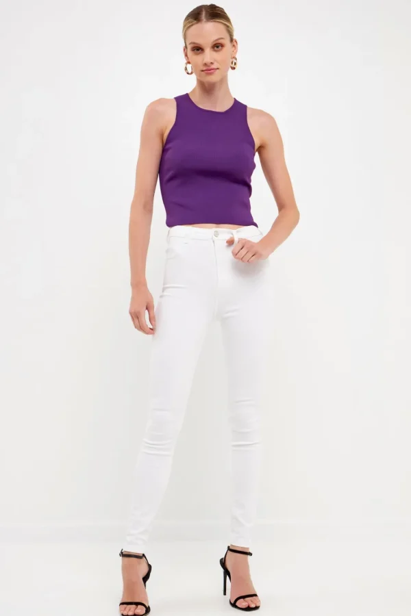 ENDLESS ROSE Tops*- Racerback Knit Tank