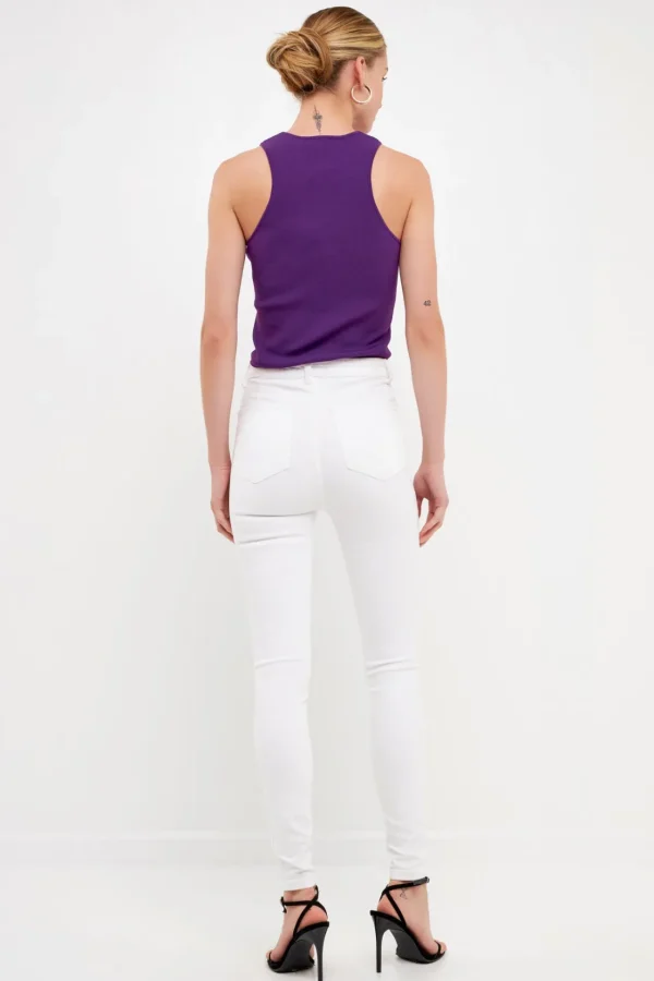 ENDLESS ROSE Tops*- Racerback Knit Tank