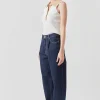 ENDLESS ROSE Tops*- Rib Knit Contrast Collar Sleeveless Top