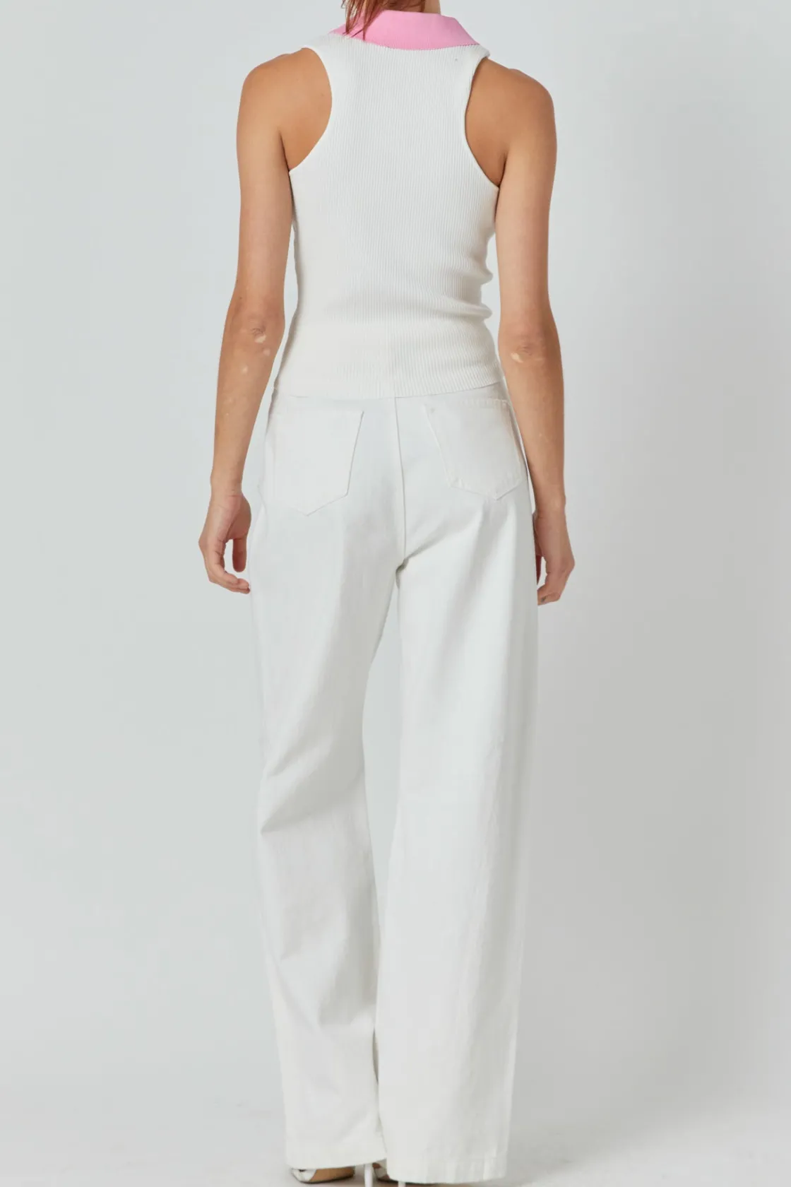 endless_rose__rib_knit_co_6.webp ENDLESS ROSE Tops*- Rib Knit Contrast Collar Sleeveless Top