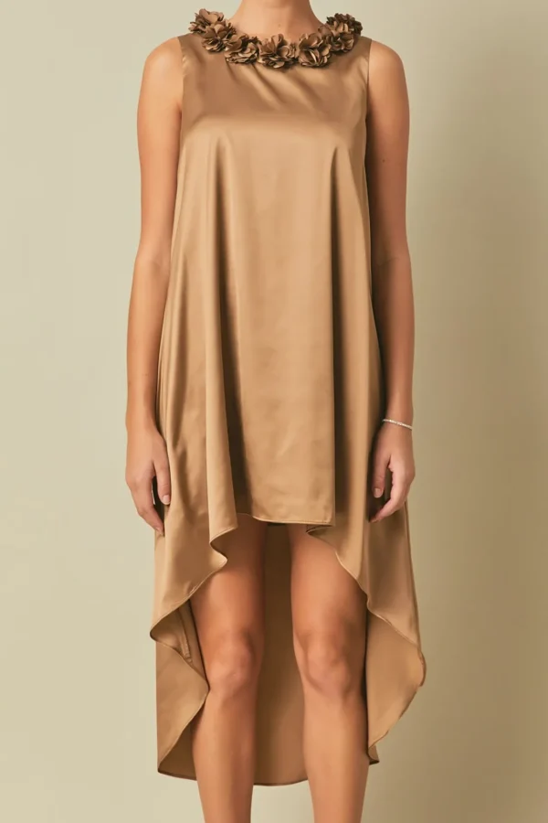 ENDLESS ROSE Tops*- Rosette Maxi Dress BRONZEGOLD