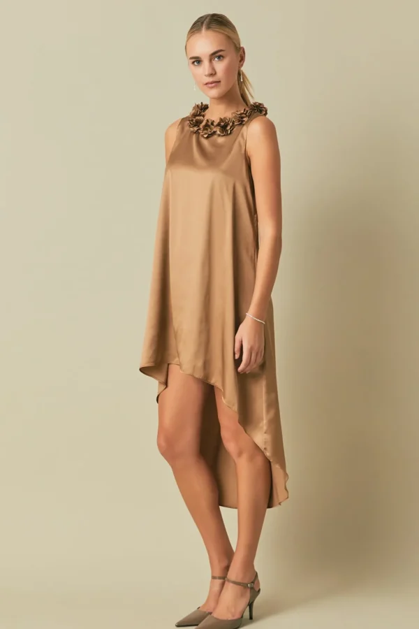 ENDLESS ROSE Tops*- Rosette Maxi Dress BRONZEGOLD