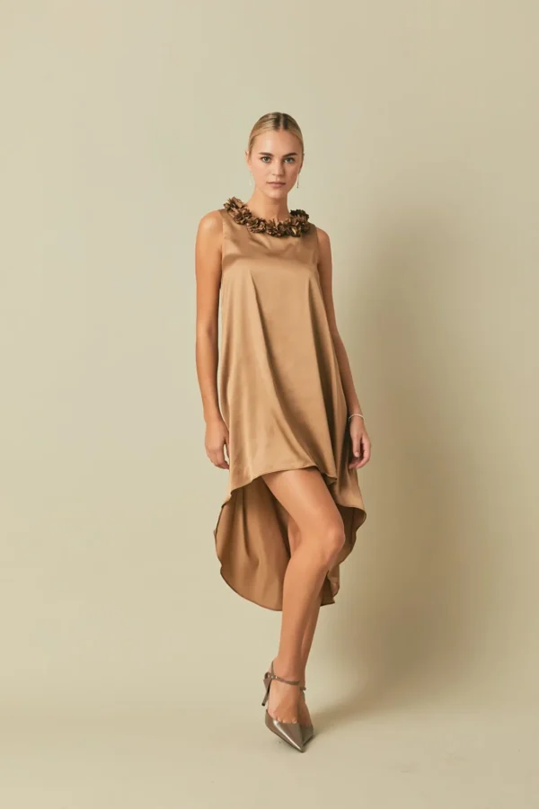 ENDLESS ROSE Tops*- Rosette Maxi Dress BRONZEGOLD