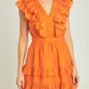 ENDLESS ROSE Tops*- Ruffle Detail Mini Dress