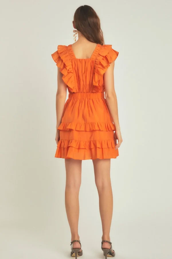 ENDLESS ROSE Tops*- Ruffle Detail Mini Dress