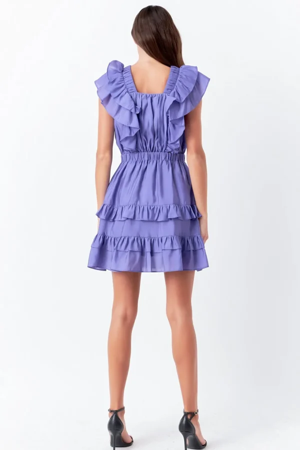 ENDLESS ROSE Tops*- Ruffle Detail Mini Dress