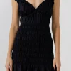 ENDLESS ROSE Tops*- Ruffle Sleeve Smocked Mini Dress BLACK
