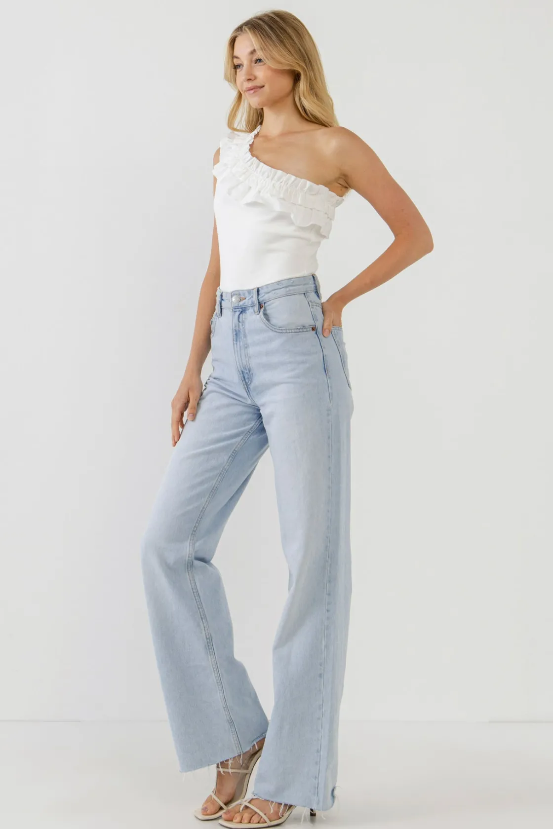 endless_rose__ruffled_asy_17.webp ENDLESS ROSE Tops*- Ruffled Asymmetrical Bodysuit