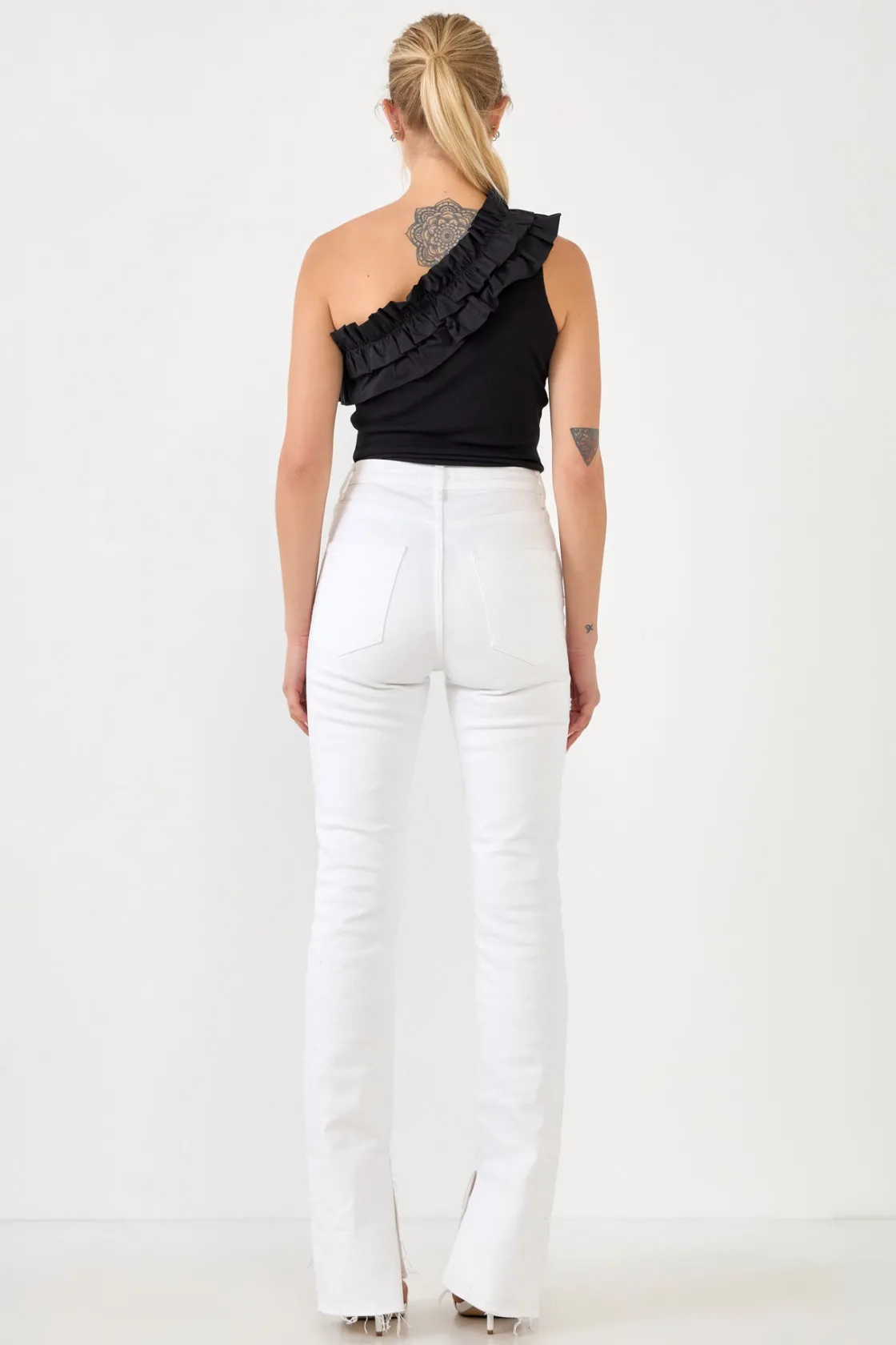 endless_rose__ruffled_asy_6.webp ENDLESS ROSE Tops*- Ruffled Asymmetrical Bodysuit
