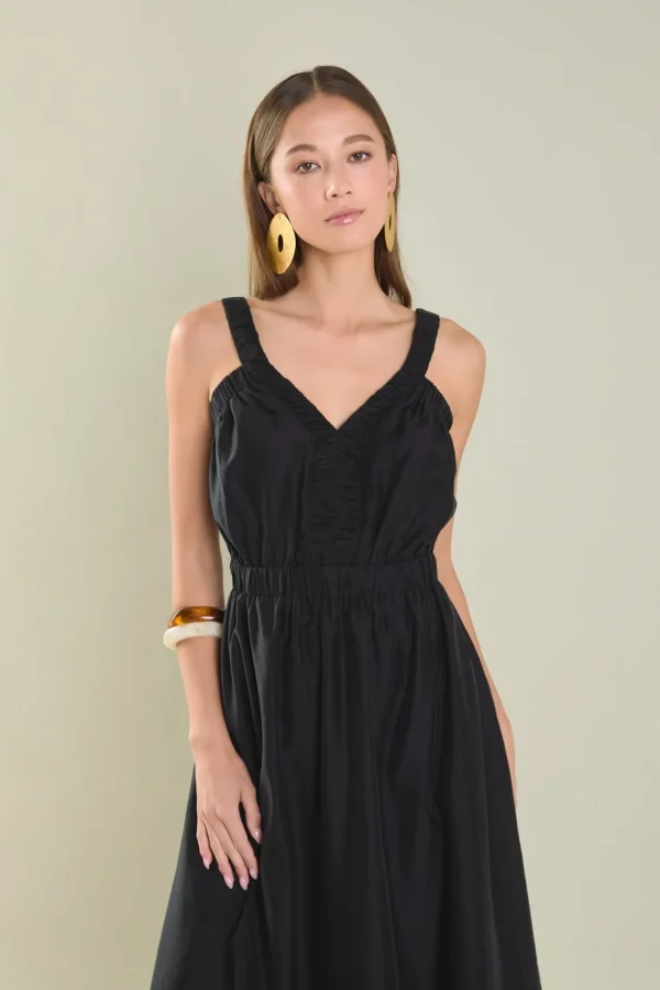 ENDLESS ROSE Tops*- Ruffled Maxi Dress BLACK