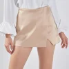 ENDLESS ROSE Tops*- Satin Asymmetric Skort