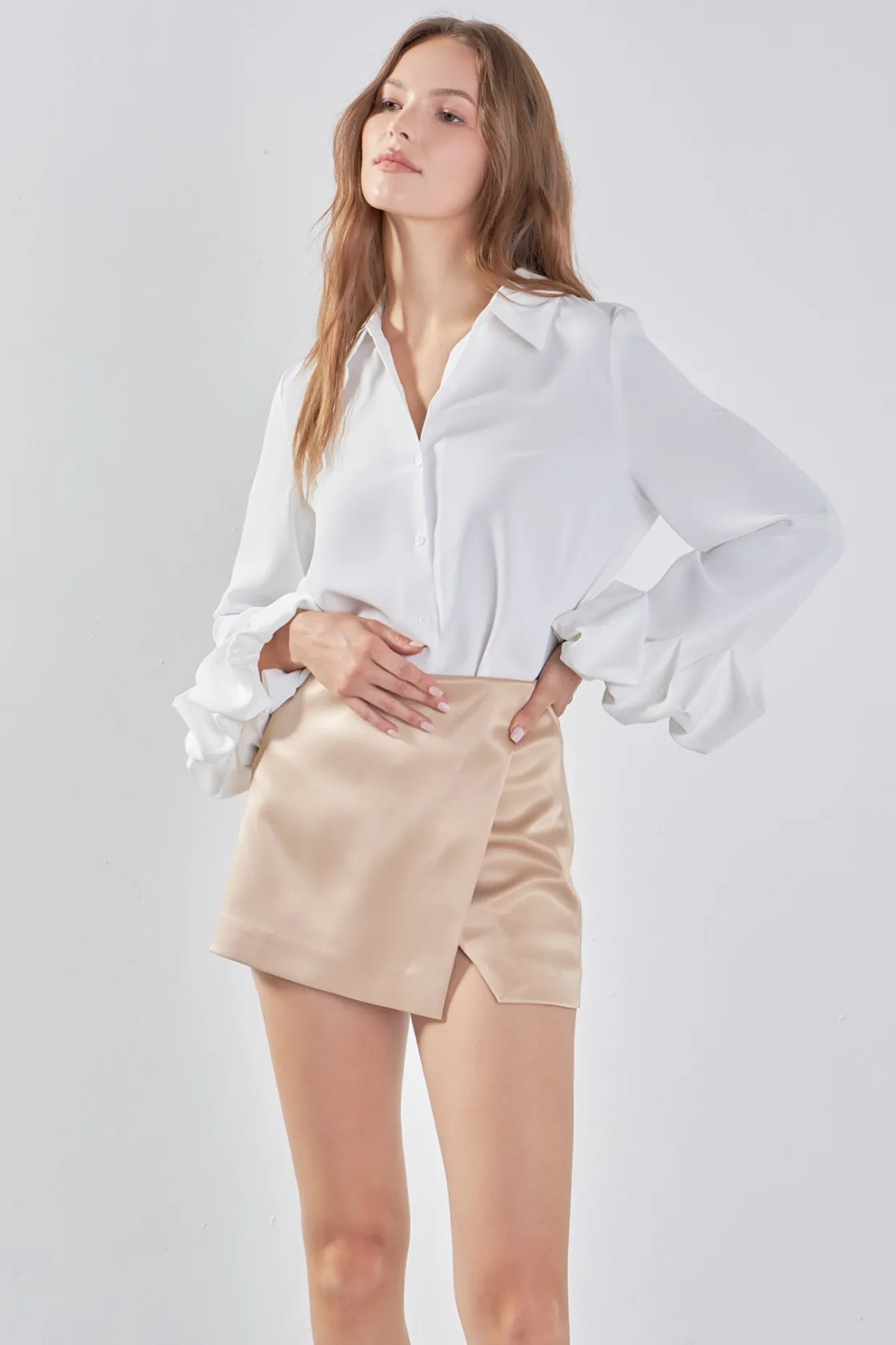 endless_rose__satin_asymm_3.webp ENDLESS ROSE Tops*- Satin Asymmetric Skort