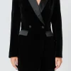 ENDLESS ROSE Tops*- Satin Collar Velvet Romper BLACK