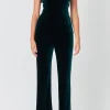 ENDLESS ROSE Tops | One Pieces*- Satin Velvet Sweetheart Jumpsuit
