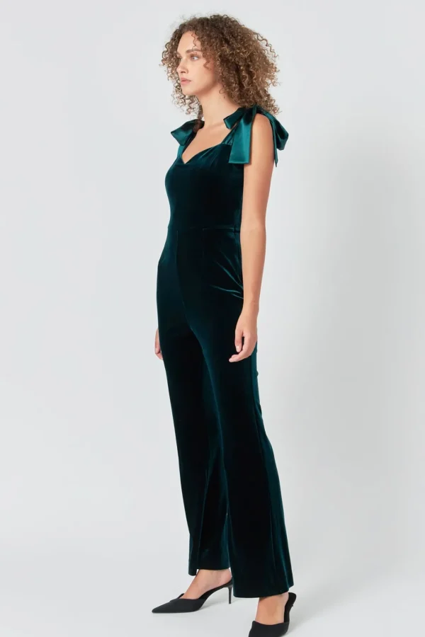 ENDLESS ROSE Tops | One Pieces*- Satin Velvet Sweetheart Jumpsuit