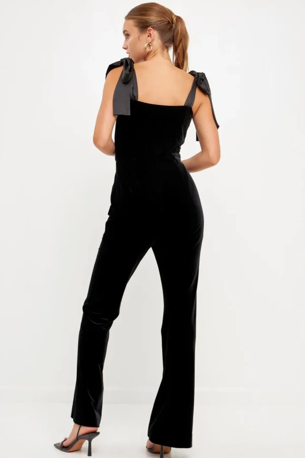 ENDLESS ROSE Tops | One Pieces*- Satin Velvet Sweetheart Jumpsuit