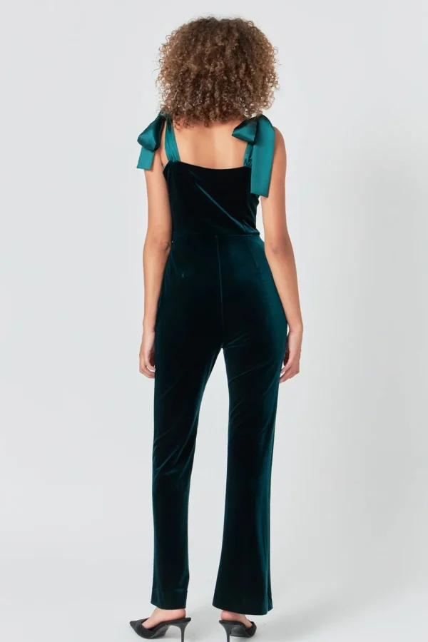 ENDLESS ROSE Tops | One Pieces*- Satin Velvet Sweetheart Jumpsuit