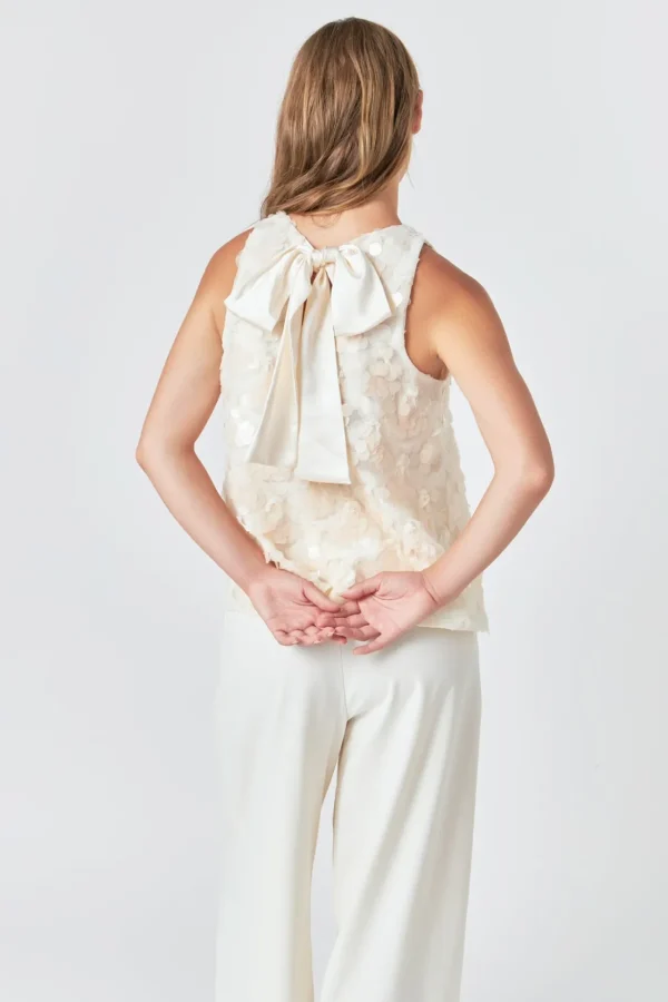 ENDLESS ROSE Tops*- Scallop Sequin Top CREAM