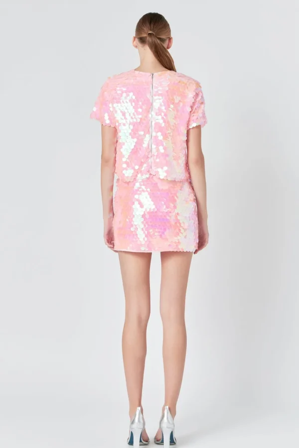 ENDLESS ROSE Tops*- Sequin Crop Top