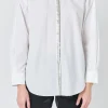 ENDLESS ROSE Tops | Shirts & Blouses*- Sequin Placket Button-Up Shirt WHITE