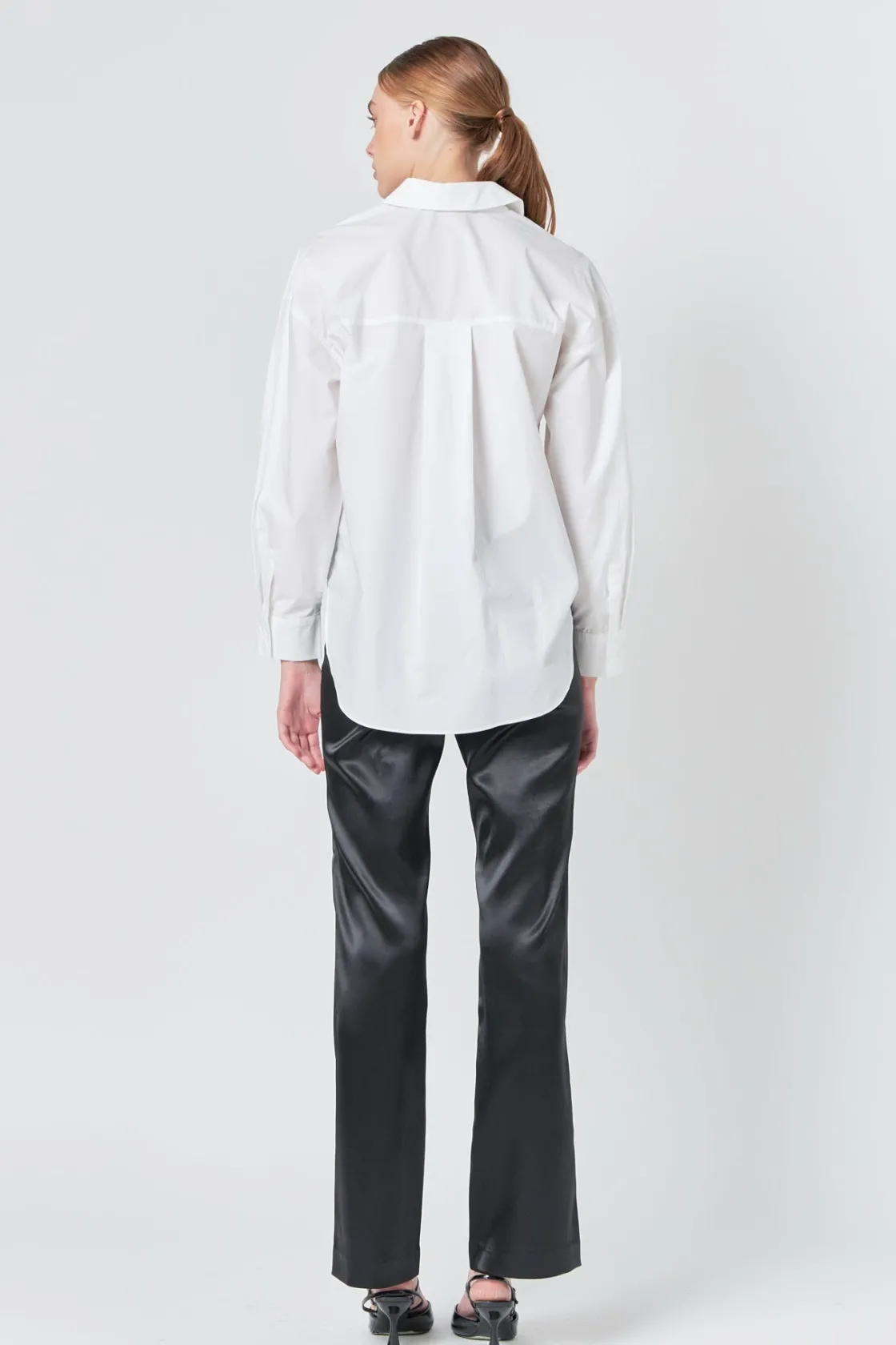 endless_rose__sequin_plac_2.webp ENDLESS ROSE Tops | Shirts & Blouses*- Sequin Placket Button-Up Shirt WHITE