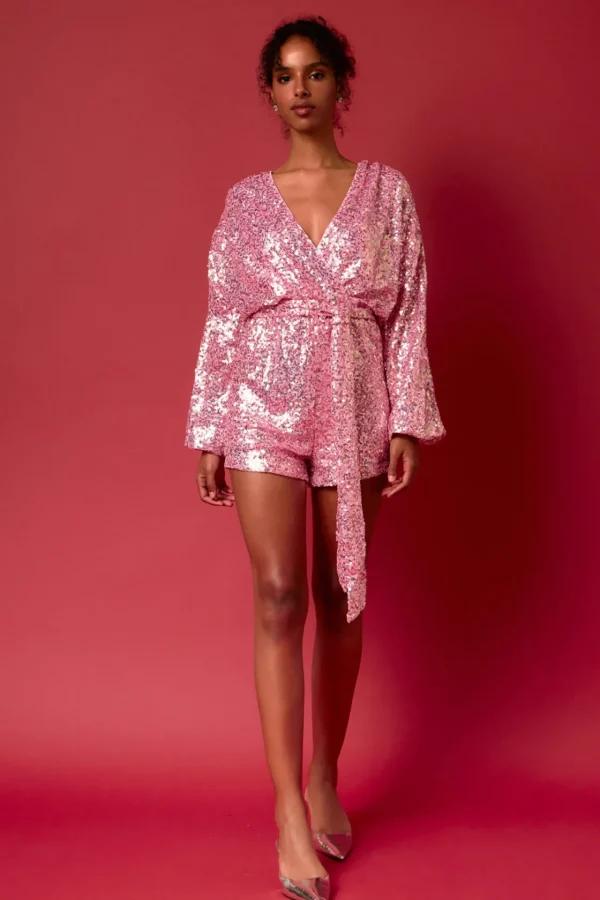 ENDLESS ROSE Tops*- Sequin Romper