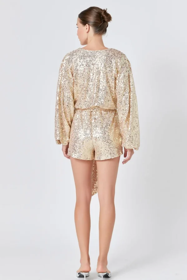 ENDLESS ROSE Tops*- Sequin Romper