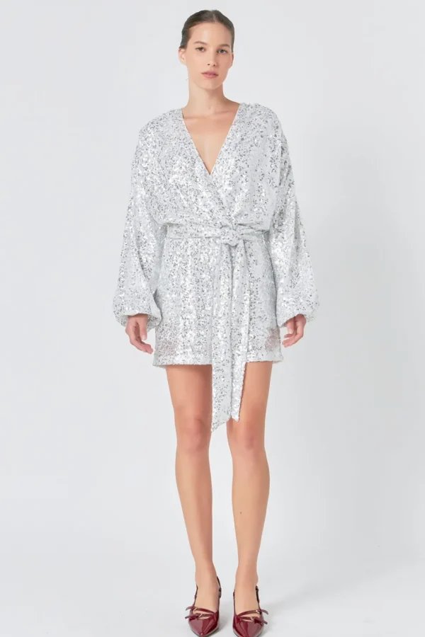 ENDLESS ROSE Tops*- Sequin Romper