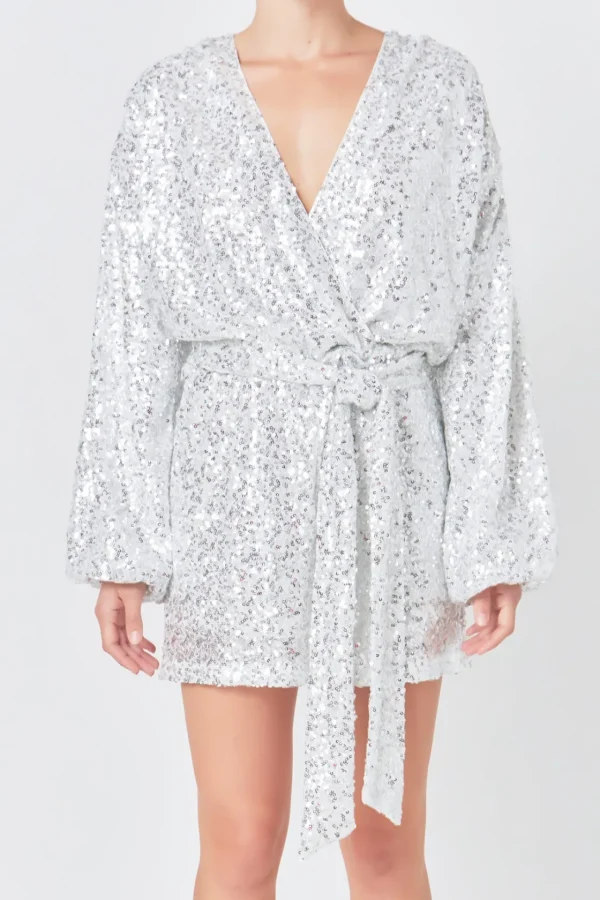 ENDLESS ROSE Tops*- Sequin Romper