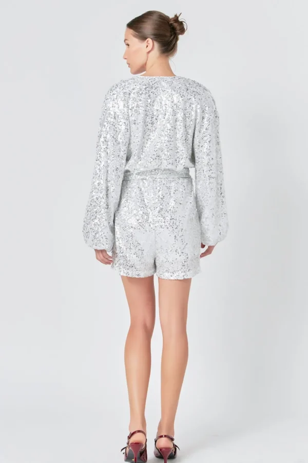 ENDLESS ROSE Tops*- Sequin Romper