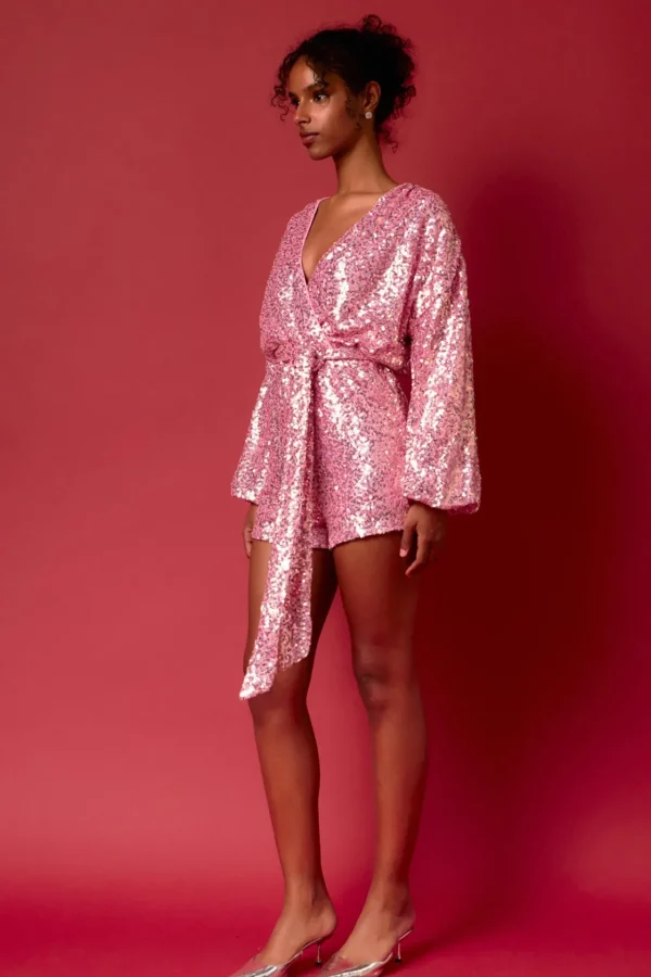 ENDLESS ROSE Tops*- Sequin Romper