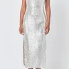 ENDLESS ROSE Tops*- Sequin Slip Dress SILVER