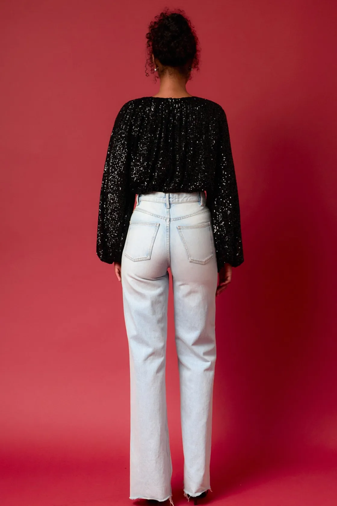 endless_rose__sequins_blo_2.webp ENDLESS ROSE Tops*- Sequins Blouson Top